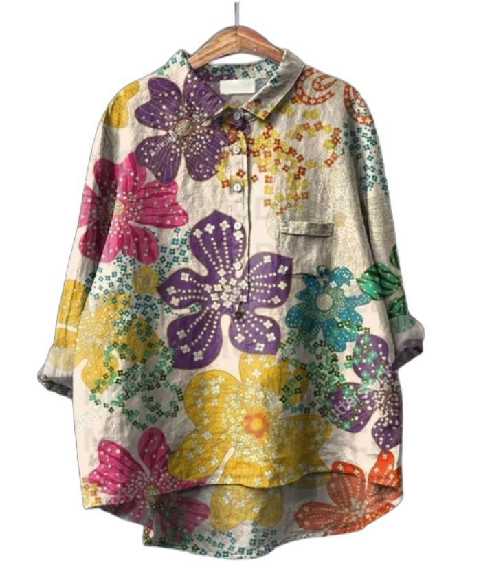 ZITY Women's Round Neck Summer Loose Printed Shirt