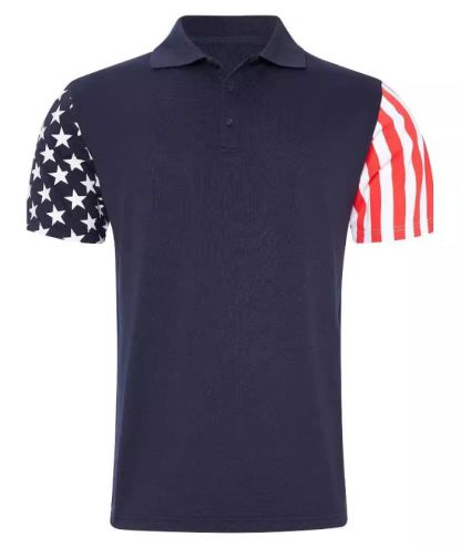 ZITY Men's Flag Printed Golf Polo Shirt-DUMPO06243