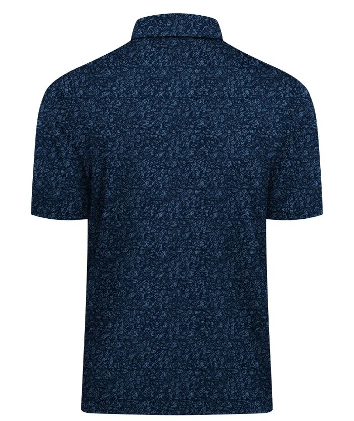 ZITY Men's Button Up Dri Fit Printed Polo Shirt-CUMPO05527