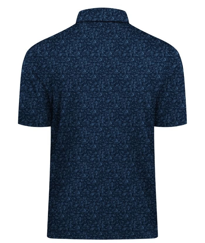 ZITY Men's Button Up Dri Fit Printed Polo Shirt-CUMPO05527