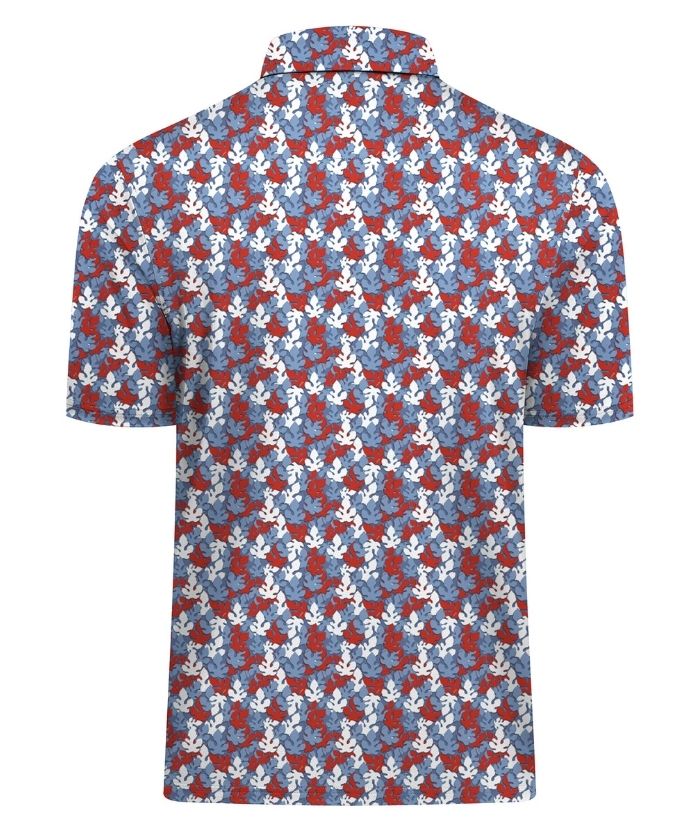 ZITY Men's Button Up Slim Fit Printed Polo Shirt-CUMPO05189