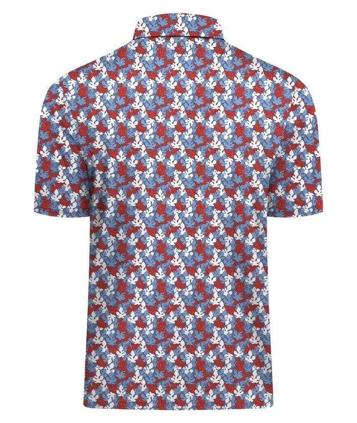 ZITY Men's Button Up Slim Fit Printed Polo Shirt-CUMPO05189