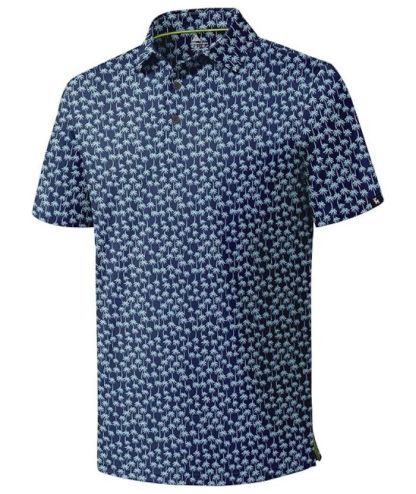 ZITY Men's Button Up Casual Print Polo Shirt-CUMPO06176