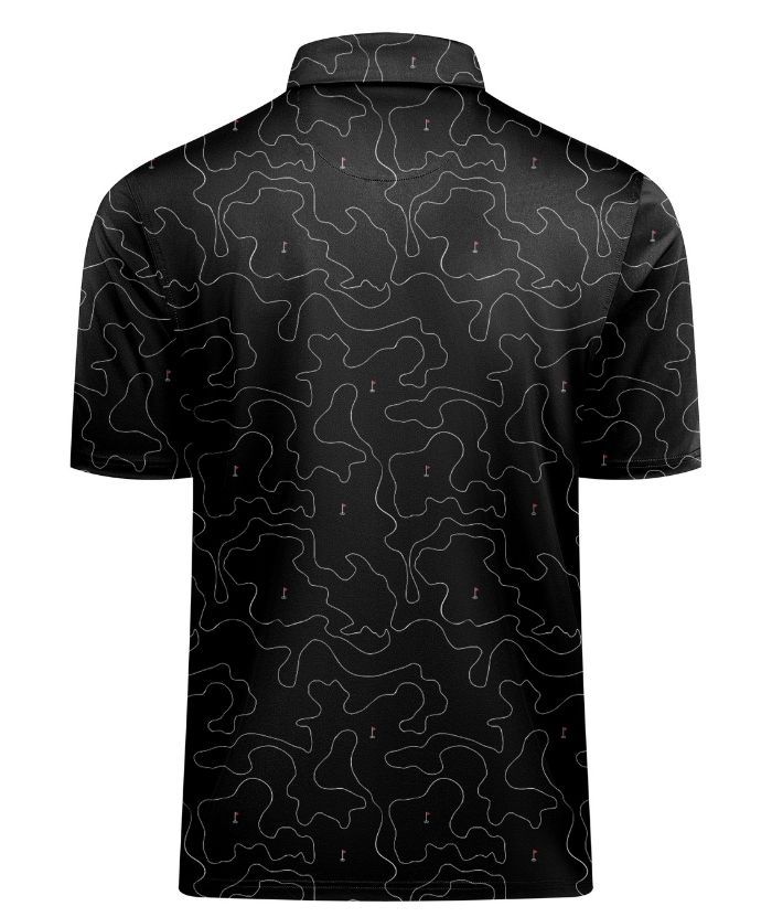 ZITY Men's Button Up Slim Fit Printed Polo Shirt-CUMPO05195