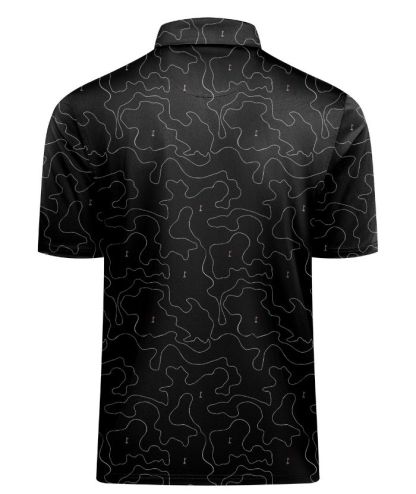 ZITY Men's Button Up Slim Fit Printed Polo Shirt-CUMPO05195