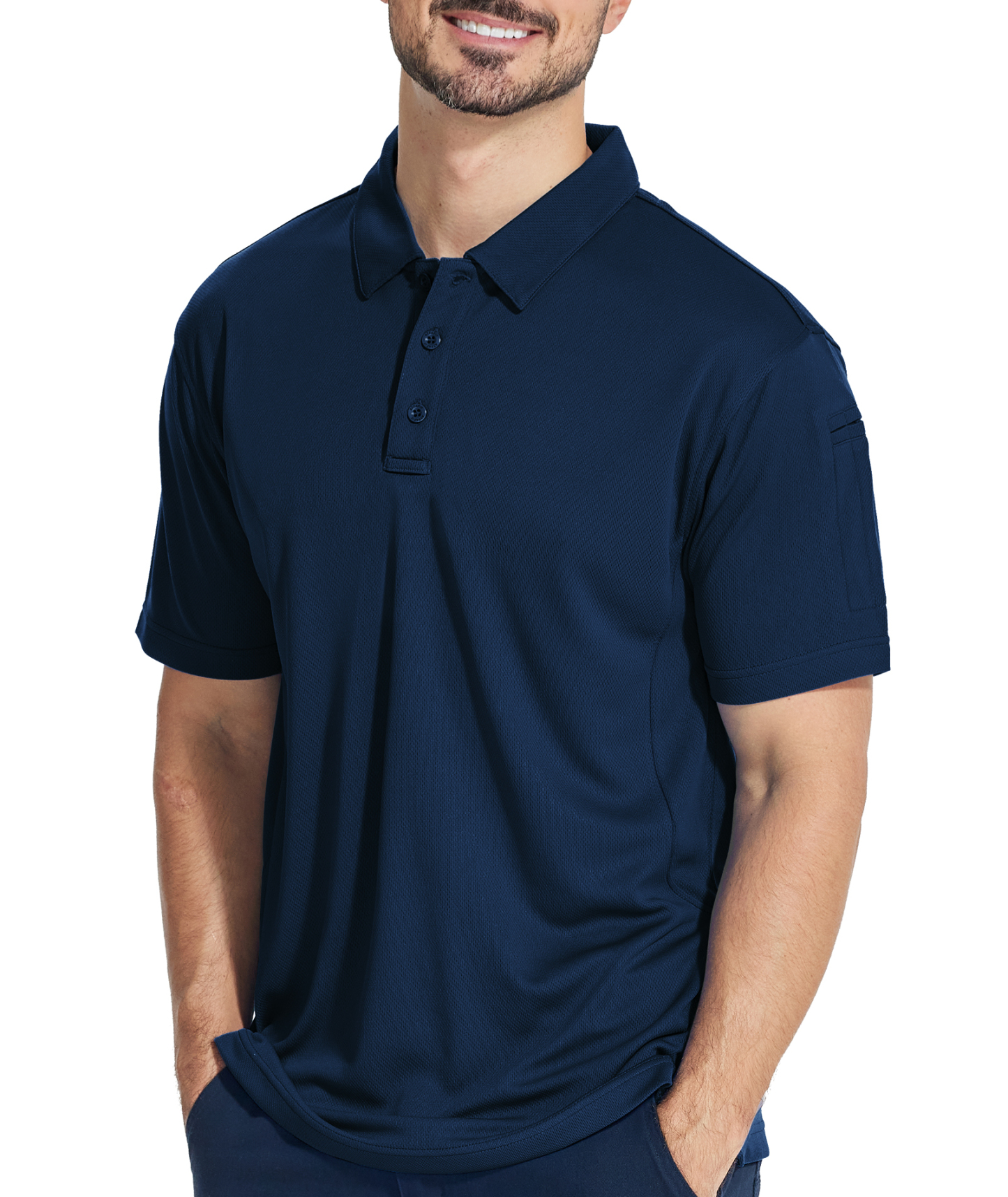 ZITY Men's Slim Fit Button Up Golf Polo Shirt-CUMPO03930