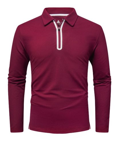 ZITY Men's Long Sleeve Moisture Wicking Casual Polo Shirt-CUMLP03511