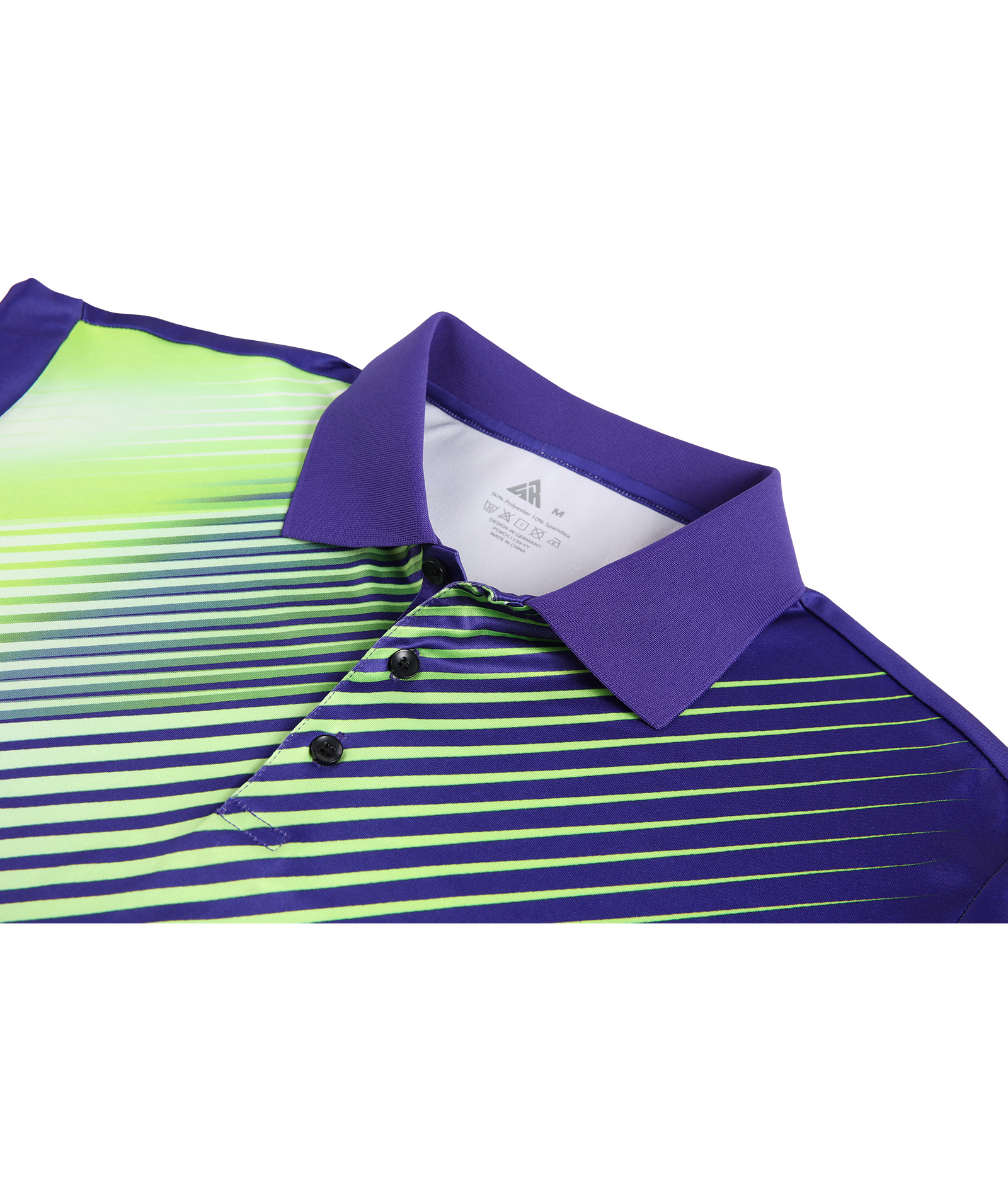 ZITY Men's Long Sleeve Dri Fit Striped Polo Shirt-CFMLP00011