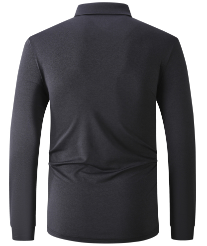 ZITY Men's Long Sleeve Moisture Wicking Polo Shirt-CFMLP00007