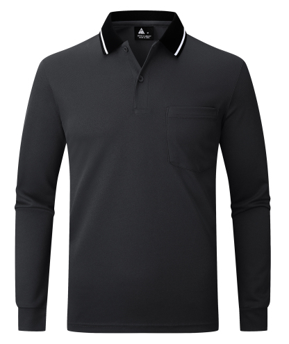 ZITY Men's Button Up Slim Fit Long Sleeve Golf Polo Shirt-CEMLP06140