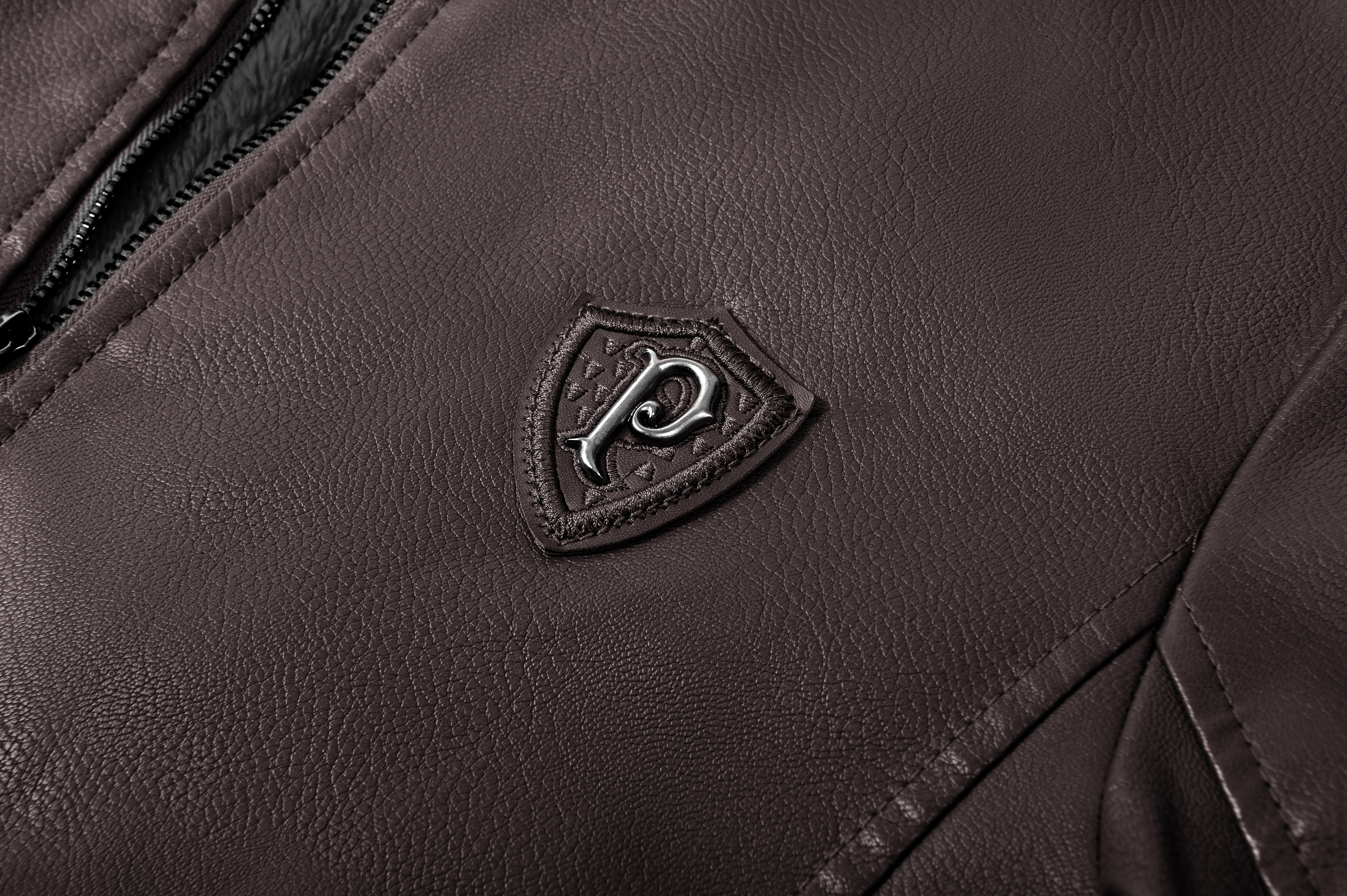 ZITY Men's Full Zipper Stand Collar Leather Jacket-ZPK005682