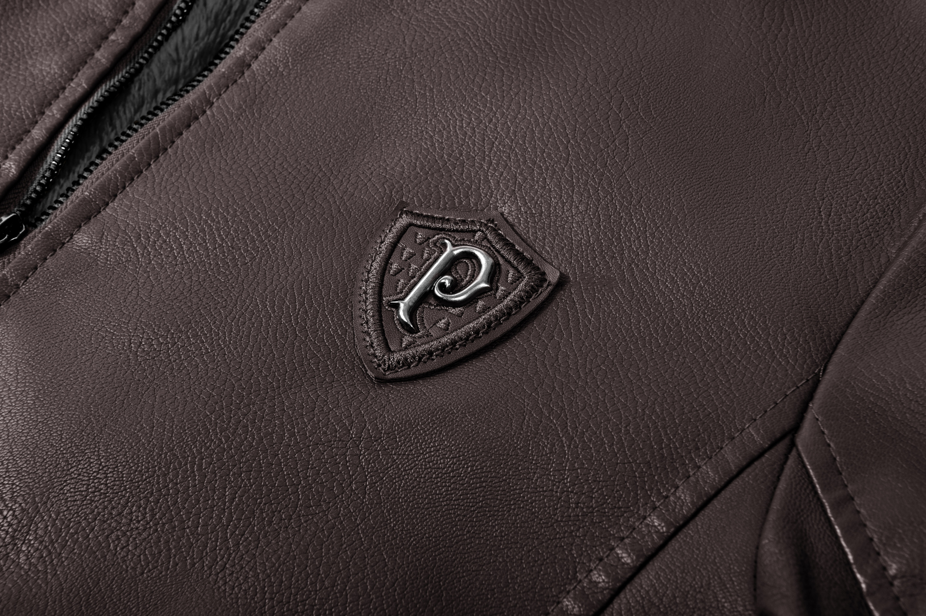 ZITY Men's Full Zipper Stand Collar Leather Jacket-ZPK005682