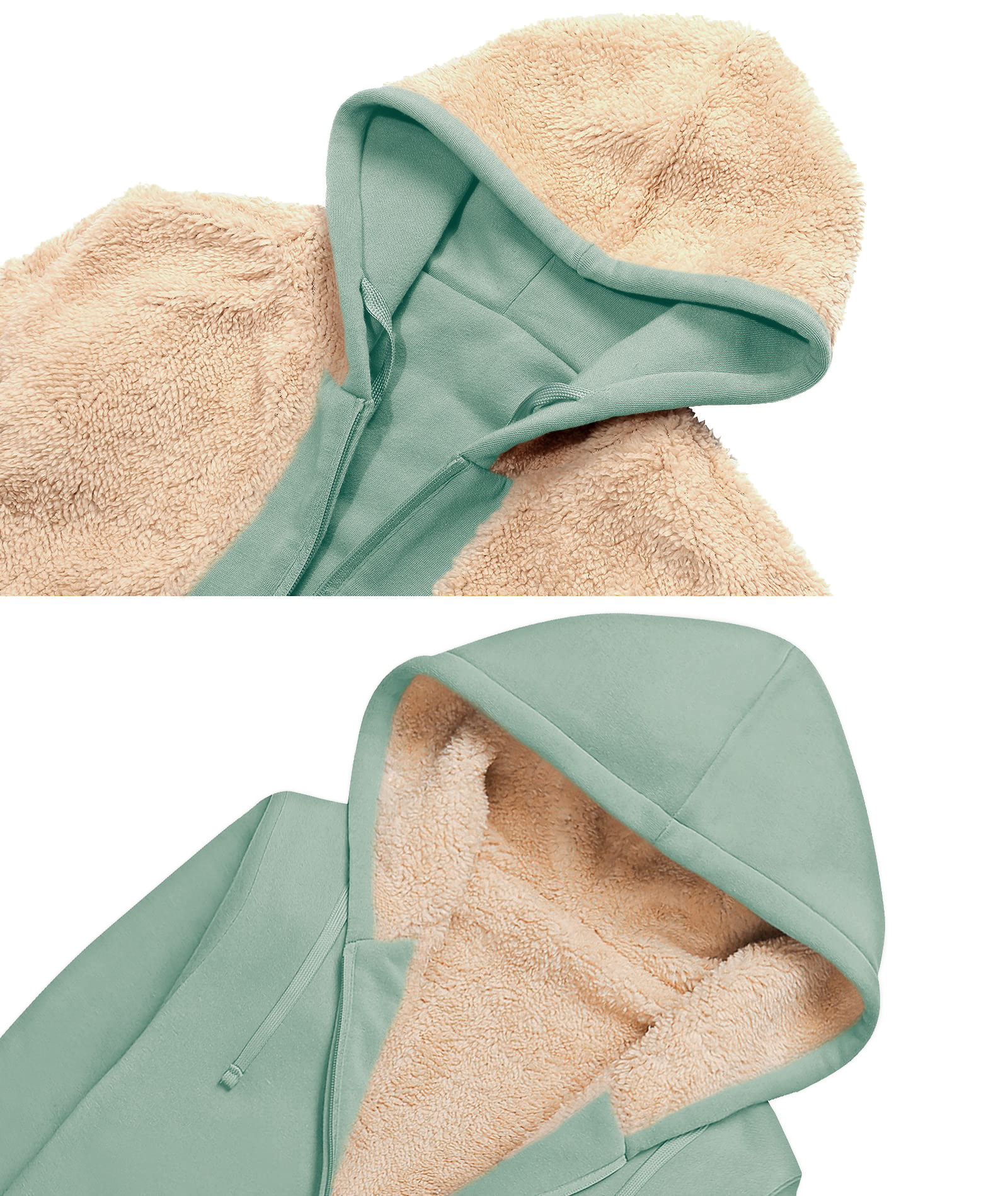 ZITY Women's Long Sleeve Solid Color Fleece Hoodie-ASJH700006