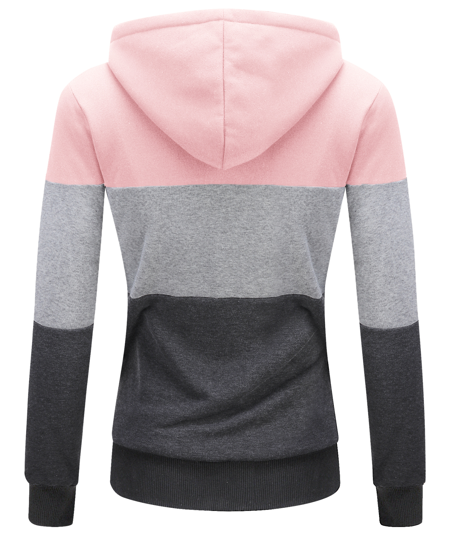 ZITY Women's Color Block Full Zipper Fleece Hoodie-CFWWT00007