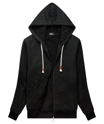 ZITY Women's Full Zipper Warm Stylish Outdoor Fleece Hoodie-CUWFH02455