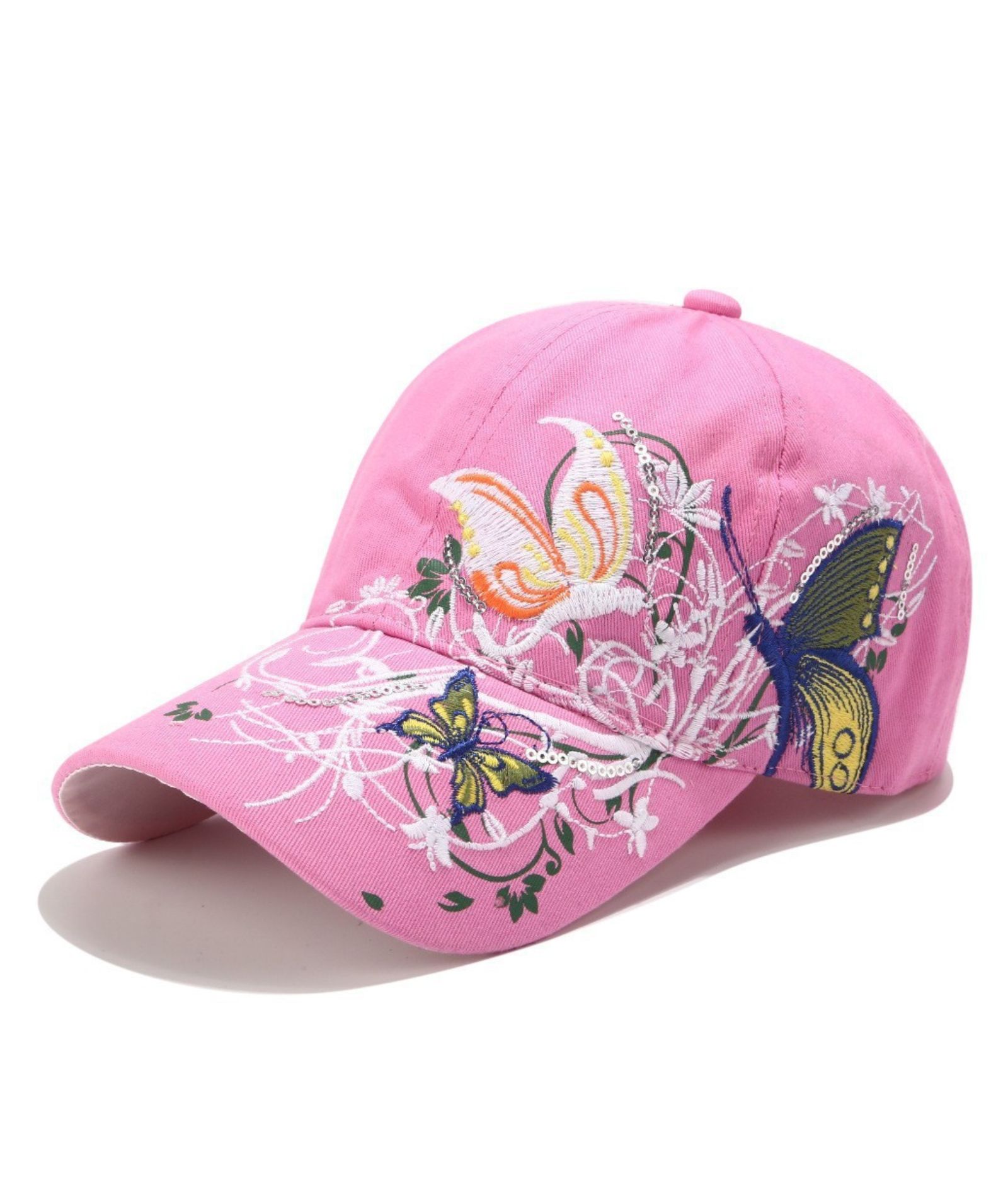 ZITY Womens Embroidered Butterfly Sequin Baseball Caps Adjustable Cotton Summer Hats