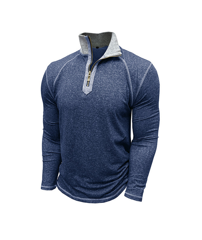 ZITY Men's Cotton Blend Zipper Stand Collar Long Sleeve Sweatshirt -DUMHD04652 | Zitysports