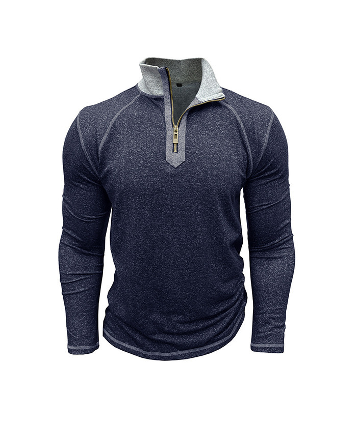 ZITY Men's Cotton Blend Zipper Stand Collar Long Sleeve Sweatshirt -DUMHD04652 | Zitysports