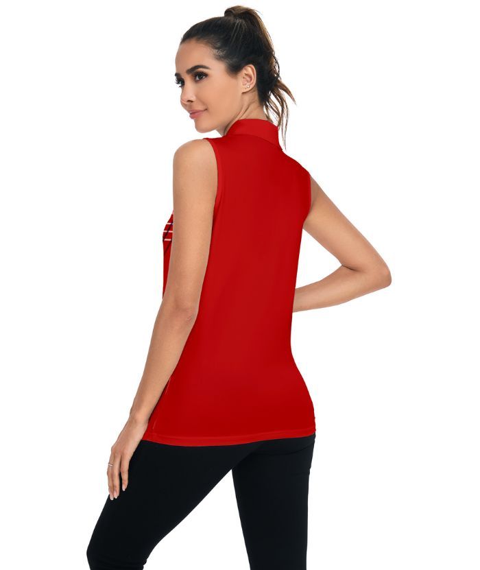 ZITY Women's Over Size Fast Dry Sleeveless Casual Polo Shirt-ZPK001146 | Zitysports