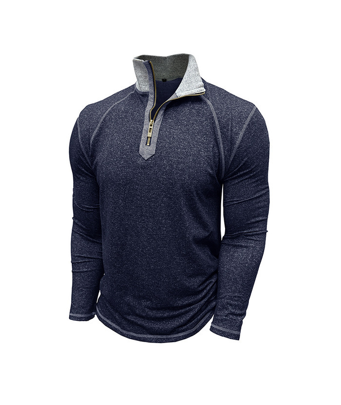 ZITY Men's Cotton Blend Zipper Stand Collar Long Sleeve Sweatshirt -DUMHD04652 | Zitysports