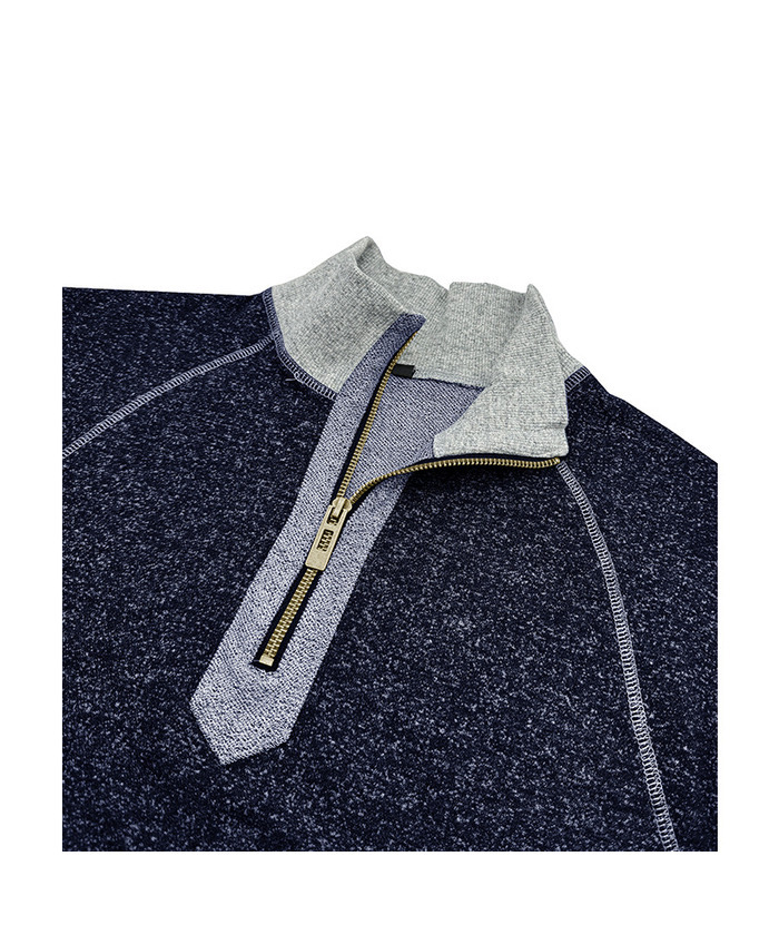 ZITY Men's Cotton Blend Zipper Stand Collar Long Sleeve Sweatshirt -DUMHD04652 | Zitysports