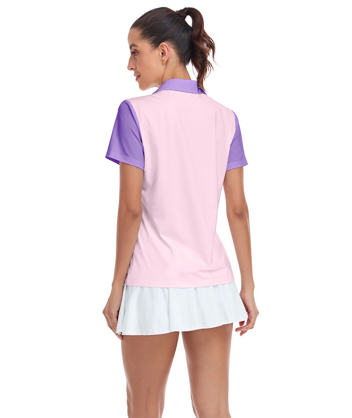ZITY Women's Quick Dry Short Sleeve Button Up Polo Shirt-ZPK003076 | Zitysports