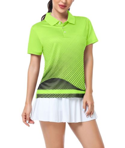 ZITY Women's Tennis Button-Up Short Sleeve Fast Dry Polo Shirt-ZPK001220 | Zitysports