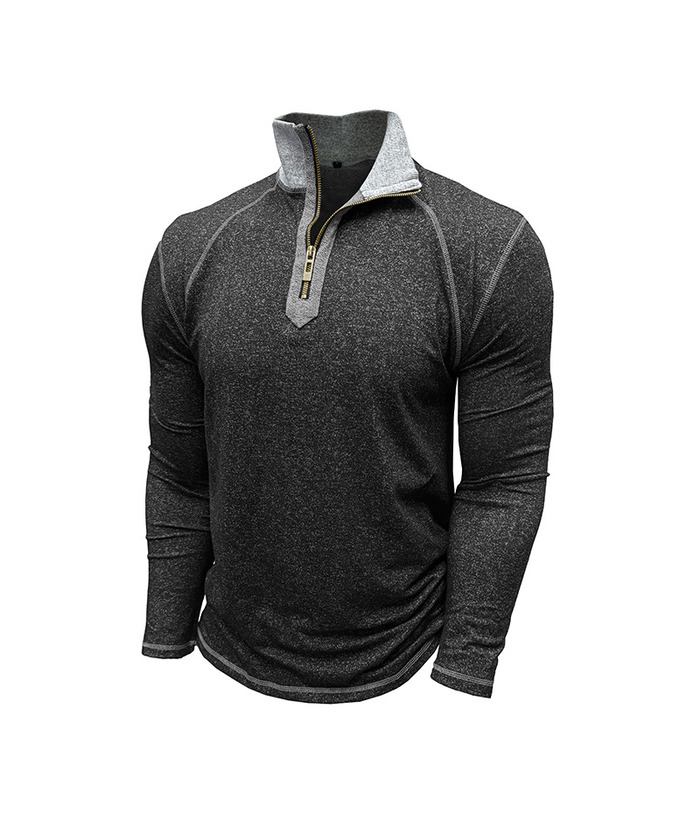 ZITY Men's Cotton Blend Zipper Stand Collar Long Sleeve Sweatshirt -DUMHD04652 | Zitysports