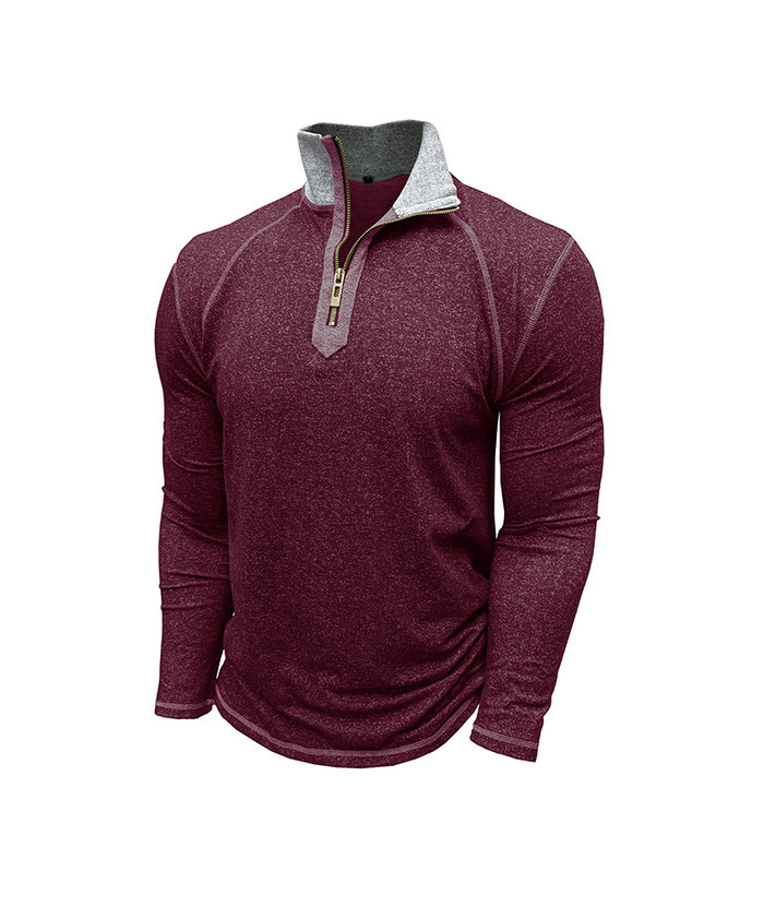 ZITY Men's Cotton Blend Zipper Stand Collar Long Sleeve Sweatshirt -DUMHD04652 | Zitysports
