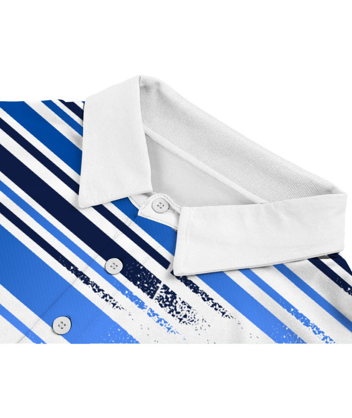 ZITY Men's Short Sleeve Color Block Striped Sports Casual Polo Shirt-ZPK004272 | Zitysports