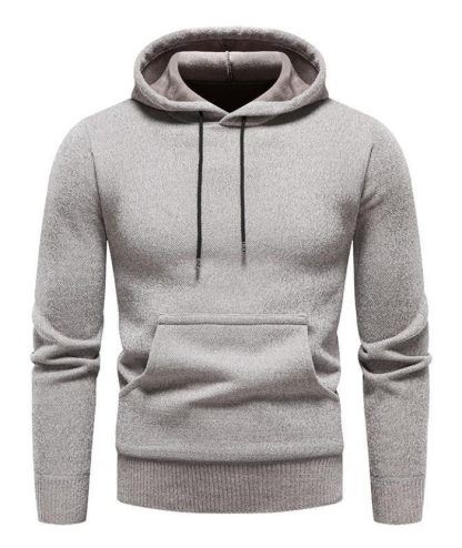 ZITY Men's Knitted Pullover Solid Color Sweatshirt Hoodei-DUMFH04927|Zitysports