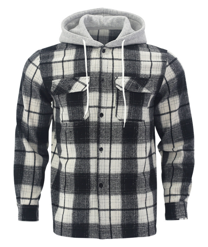 ZITY Men's Plaid Sweatshirt Button Up Casual Jacket-DUMLT04973|Zitysports