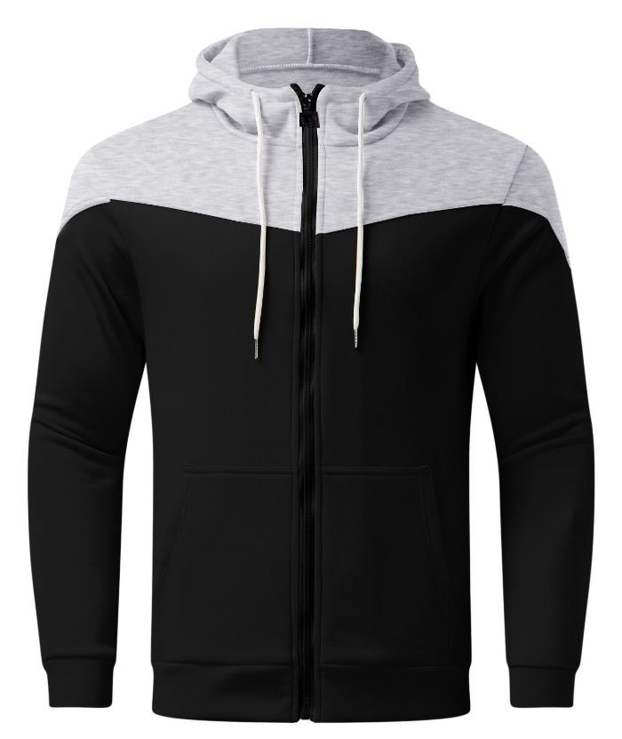 ZITY Men's Color Block Full Zipper Long Sleeve Comfort Lightweight Hoodie-DUMHD05009|Zitysports