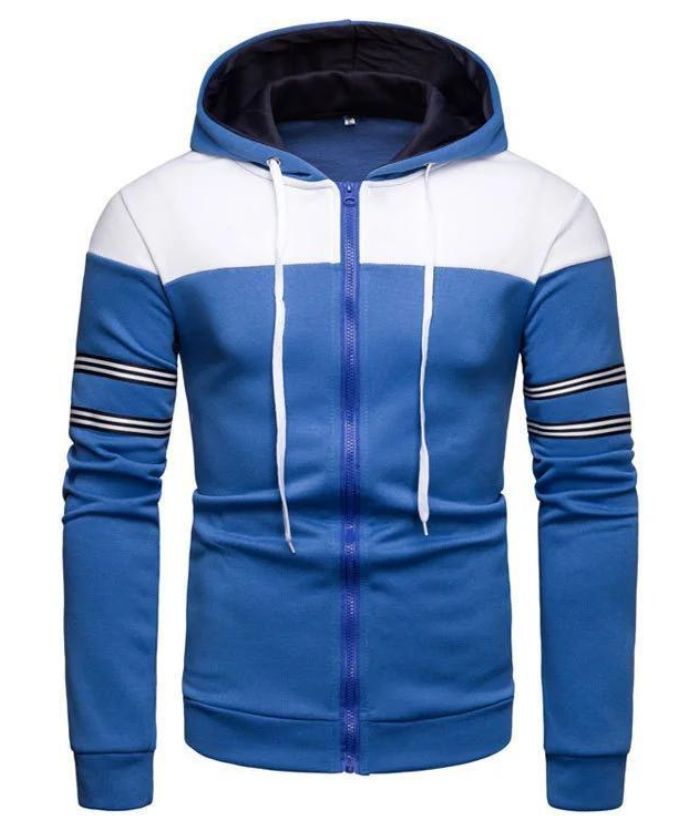 ZITY Men's Long Sleeve Full Zip Up Color Block Outwear Hoodie-DUMFH04958|Zitysports