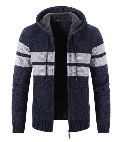 ZITY Men's Knitted Full Zip Slim Fit Warm with Pockets Hoodie-DUMFH05013|Zitysports