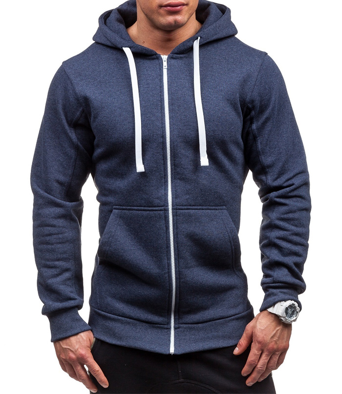 ZITY Men's Long Sleeve Full Zipper Casual Hoodie with Kangaroo Pockets-DUMHD05003|Zitysports