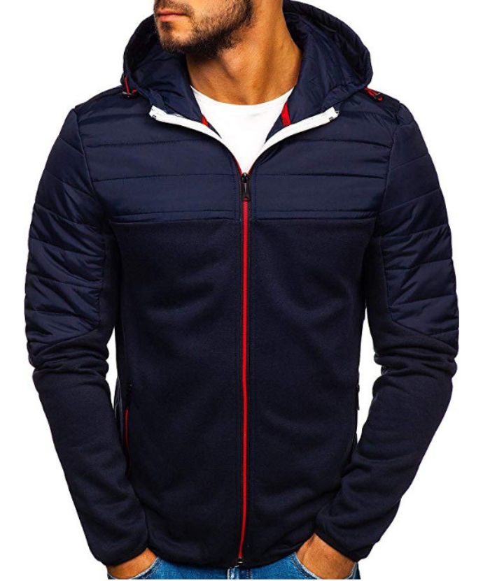 ZITY Men's Full Zip Casual Drawstring Long Sleeve Hoodie with Pockets-DUMFH05112|Zitysports