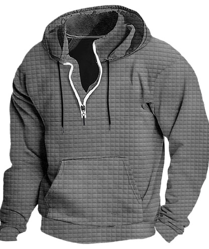 ZITY Men's Trendy Fashion Waffle Knit Sweatshirt Hoodie-DUMFH04886|Zitysports