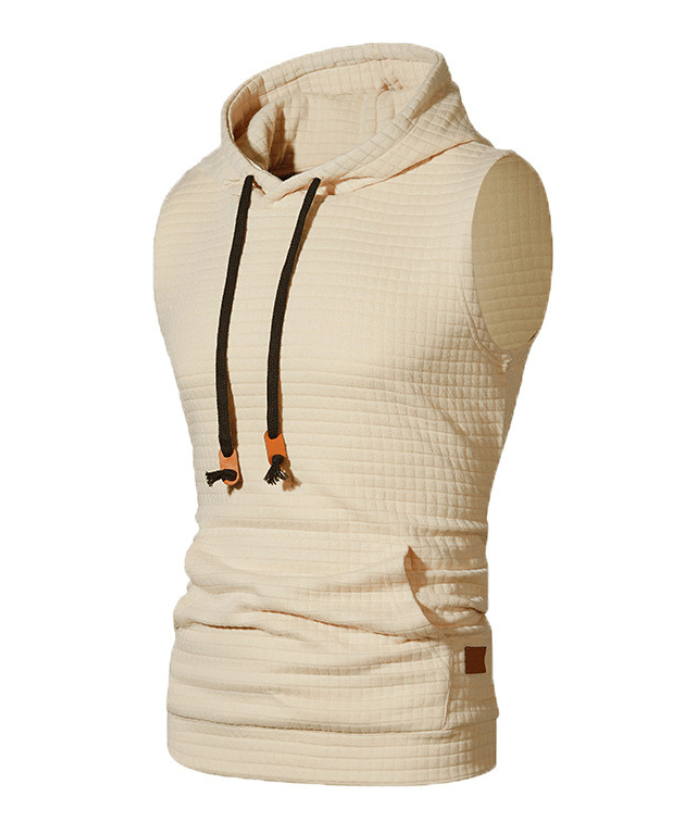 ZITY Men's Plus Size  Solid Color Sleeveless Hoodie-DUMMG05201|Zitysports
