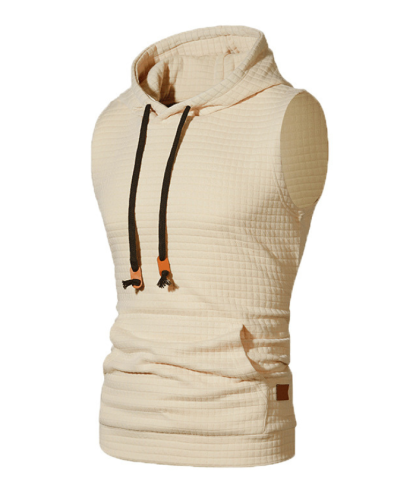 ZITY Men's Plus Size  Solid Color Sleeveless Hoodie-DUMMG05201|Zitysports