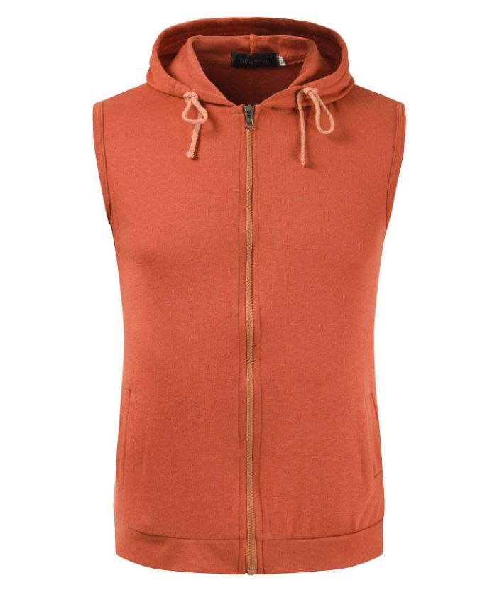 ZITY Men's Plus Size Zipper Sleeveless Hoodie-DUMMG05216|Zitysports