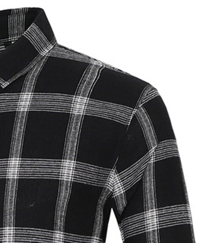 ZITY Men's Slim Fit Plaid Flannel Long Sleeve Shirt-DUMLT05250|Zitysports