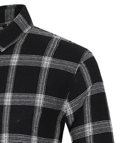 ZITY Men's Slim Fit Plaid Flannel Long Sleeve Shirt-DUMLT05250|Zitysports