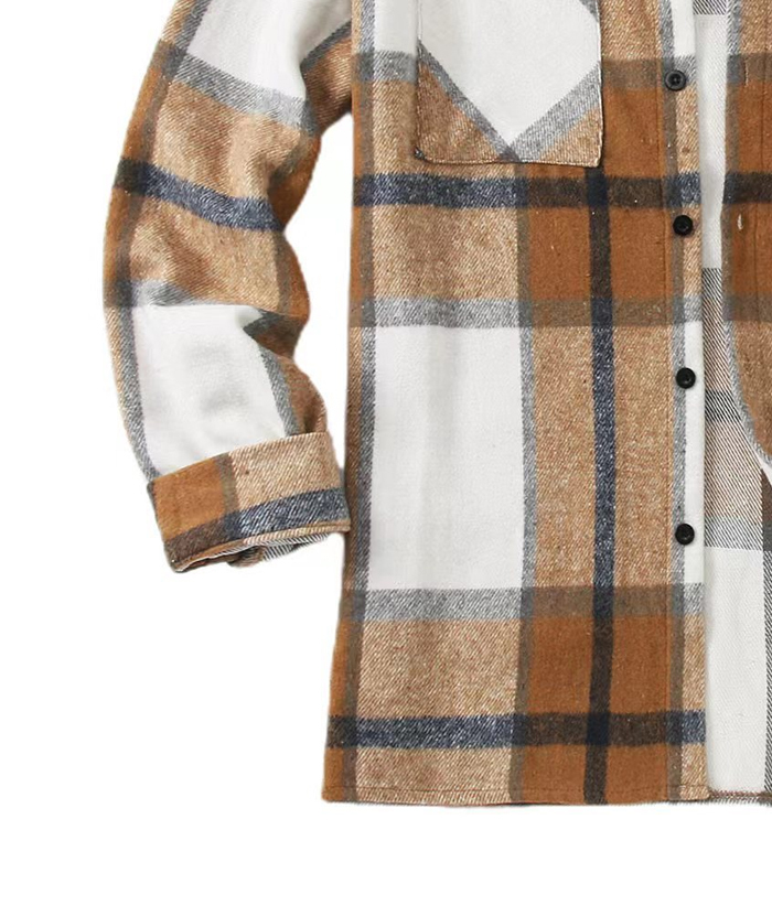 ZITY Men's Button-Up Slim Fit Plaid Flannel Shirt-DUMLT05330|Zitysports