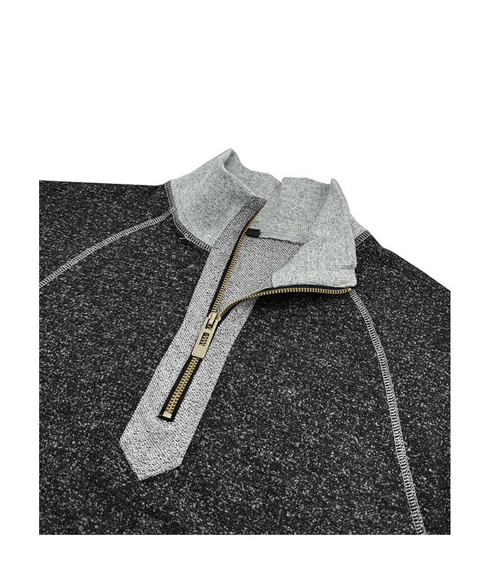 ZITY Men's Cotton Blend Zipper Stand Collar Long Sleeve Sweatshirt -DUMHD04652 | Zitysports
