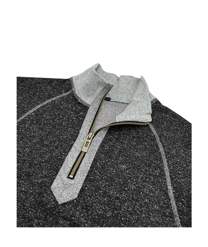 ZITY Men's Cotton Blend Zipper Stand Collar Long Sleeve Sweatshirt -DUMHD04652 | Zitysports