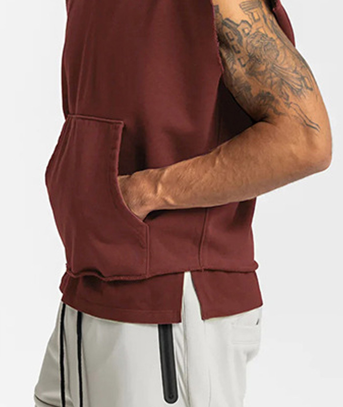 ZITY Men's multi-pocket Sleeveless Pullover Hoodie-DUMHD05487