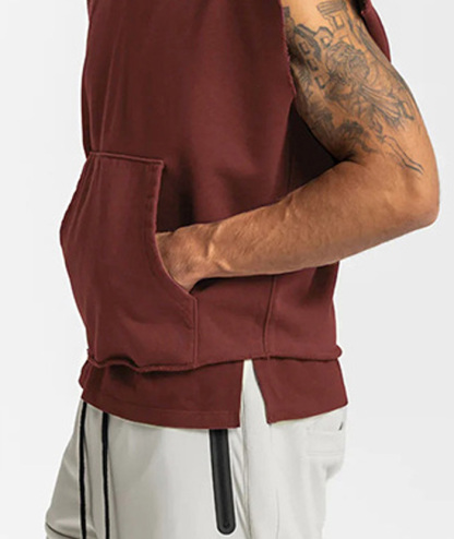 ZITY Men's multi-pocket Sleeveless Pullover Hoodie-DUMHD05487