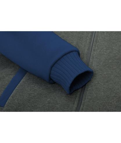 ZITY Men's Full Zip Up Contrast Color Fleece Hoodie-zity1712