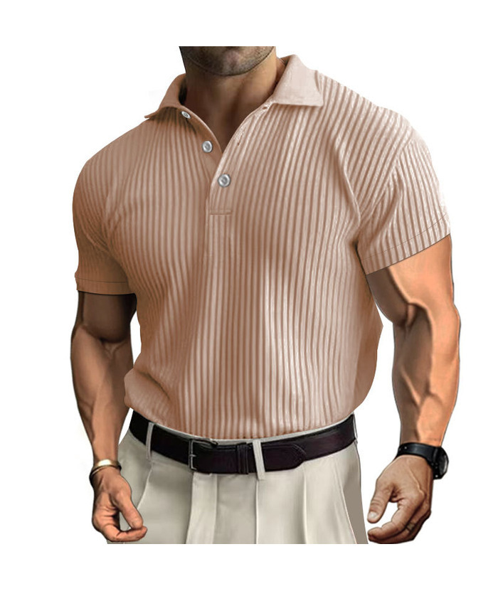 ZITY Men's Texture Casual Wrinkle Free Elasticity Short Sleeve Polo Shirt-ZPK010471 | Zitysports